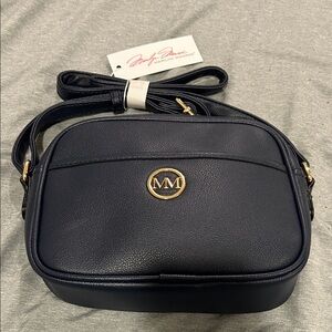 Marilyn Monroe Navy Crossbody Bag with Gold Accents